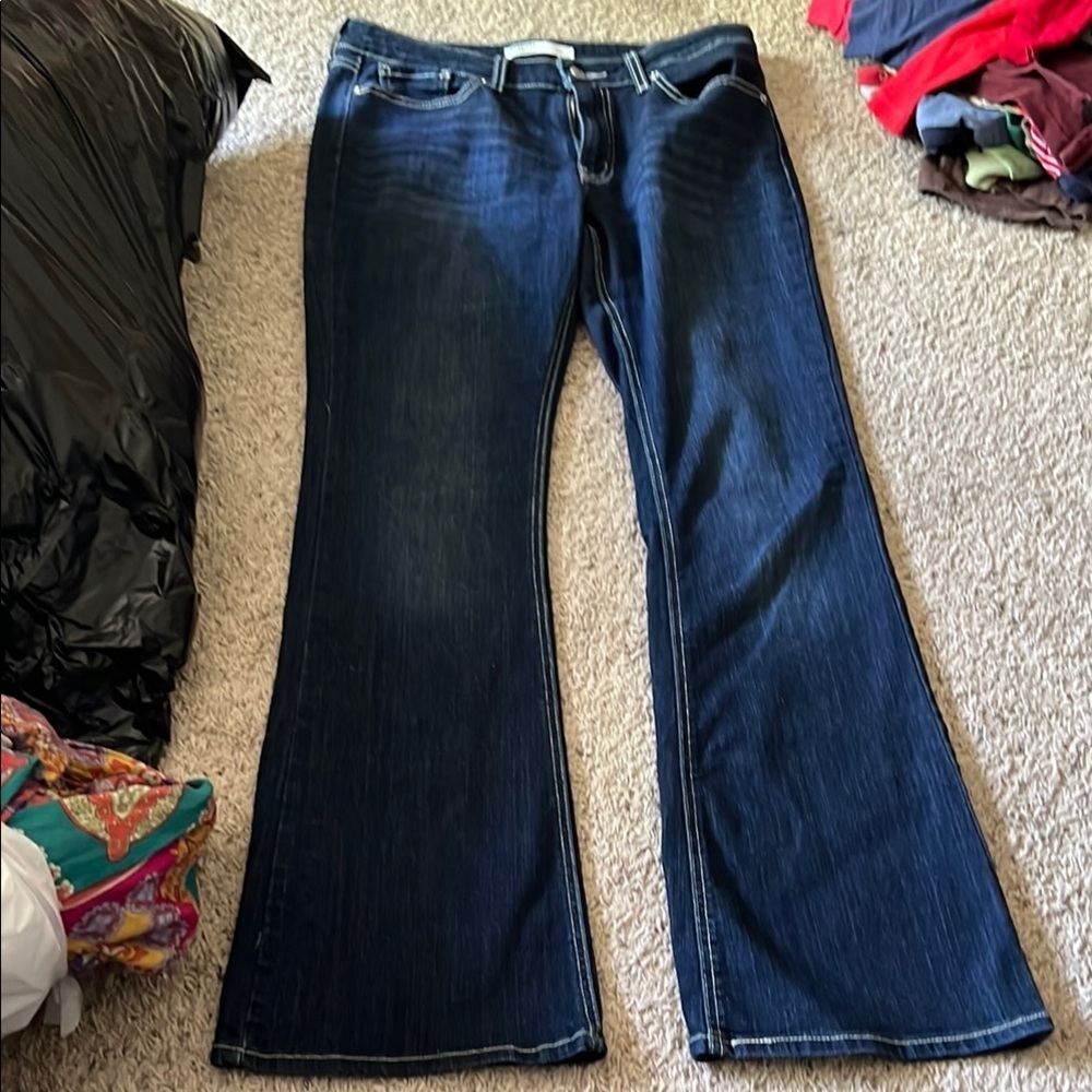 Signature by Levi Strauss Blue Flare Wide Leg Denim